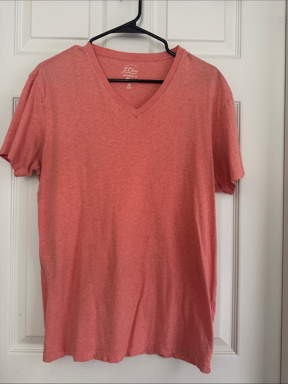 J. Crew Men’s V‑Neck T‑Shirt in Coral Pink